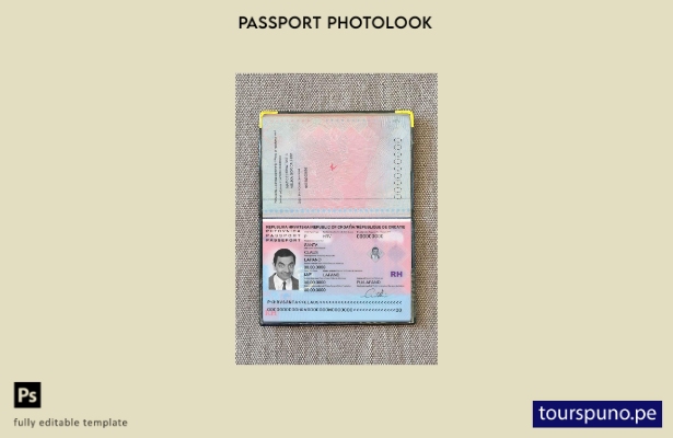 Plantilla de apariencia de foto de pasaporte de Croacia lista para imprimir